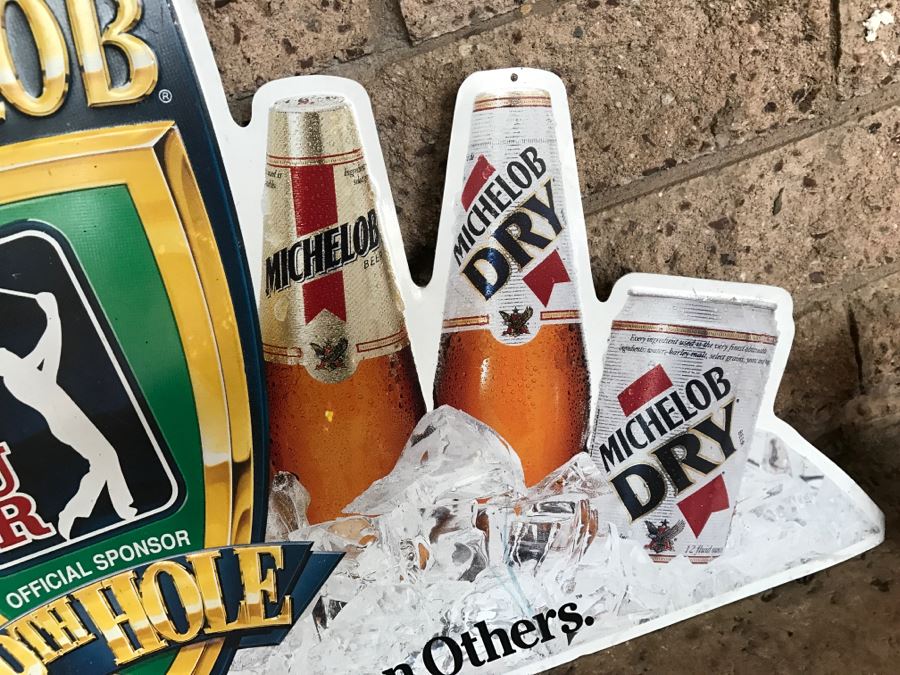 Vintage 1994 Michelob Beer PGA Tour Official Sponsor 19th Hole Some Days Are Better Than Others Official Bar Metal Litho Advertising Sign 2'9' X 1'6' [Photo 5]