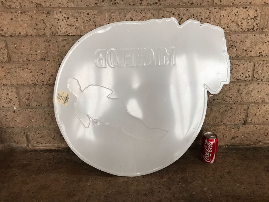 Vintage 1991 Michelob Dry Beer Water Ski Tour Official Bar Metal Litho Advertising Sign 2'5' X 2'1' [Photo 5]