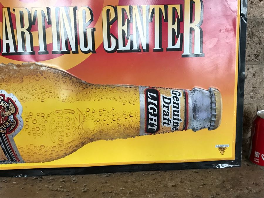 Vintage MGD Light Miller Genuine Draft Light Official Darting Center Beer Official Bar Metal Litho Advertising Sign 3'1' X 2'2' [Photo 6]