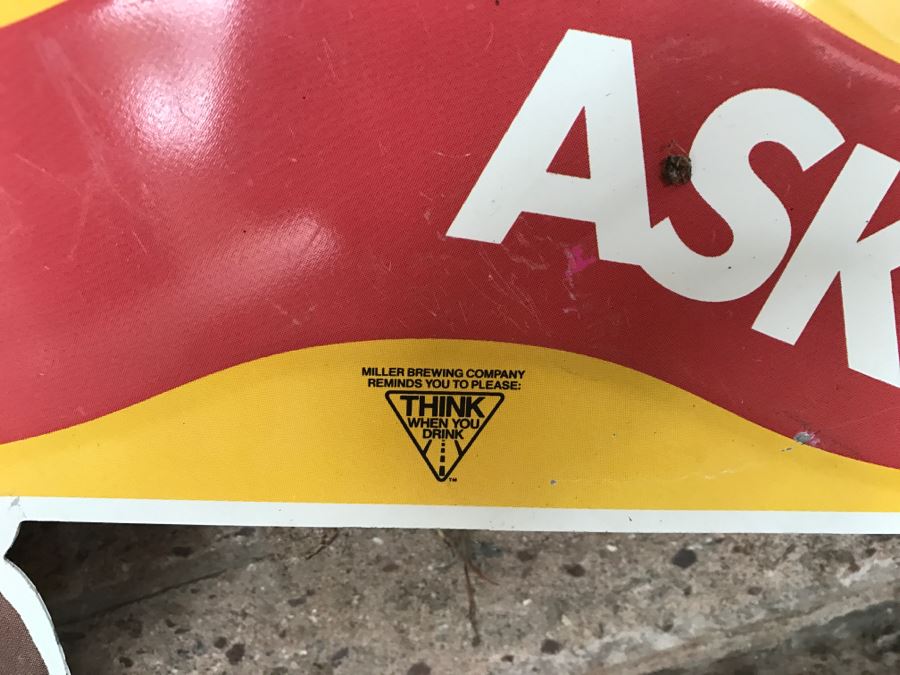 Vintage Miller Lite It's It And That's That Ask For It Beer Official Bar Metal Litho Advertising Sign 3'2' X 3' [Photo 7]