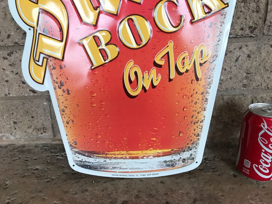 Vintage Shiner Bock On Tap Beer Official Bar Metal Litho Advertising Sign 1'6' X 2' [Photo 4]