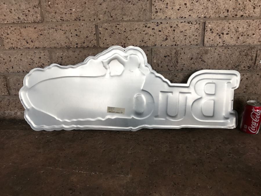 Vintage 1992 Bud Budweiser Beer Jet Ski Official Bar Metal Litho Advertising Sign 3' X 1'2' [Photo 6]