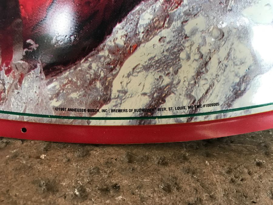 Vintage 1997 Budweiser King Of Beers Classic Longnecks Official Bar Metal Litho Advertising Sign 1'2.5' X 2'1' [Photo 5]