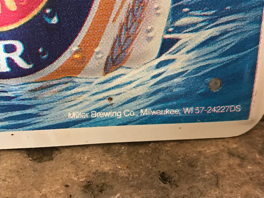 Vintage Miller Lite Cold Beer Official Bar Metal Litho Advertising Sign 3'4.5' X 9' [Photo 6]