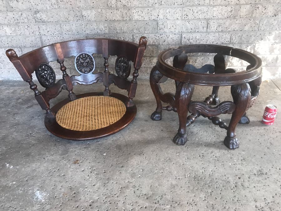 Dutch Colonial Burgermeister Chair Cane Seat - Seat Rotates 360Deg - Estimate $800-$1,200 [Photo 20]