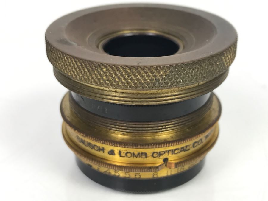 Antique Bausch & Lomb Optical Co Brass Lens Zeiss Tessar Series 1c 72mm Patented 1903