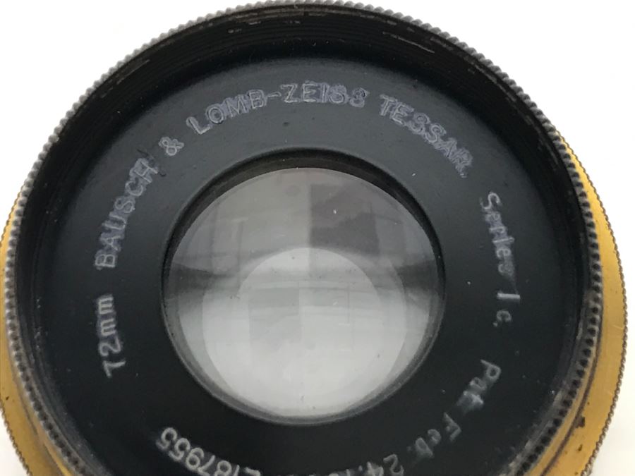 Antique Bausch & Lomb Optical Co Brass Lens Zeiss Tessar Series 1c 72mm Patented 1903 [Photo 9]