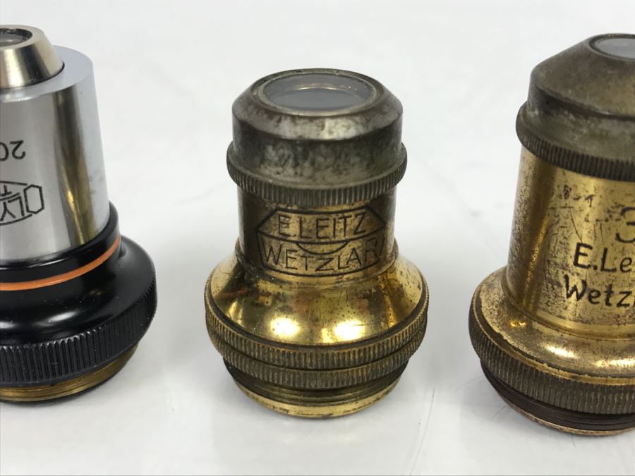 (7) Vintage Microscope Objective Lenses Including Brass Antique Ernst Leitz Wetzlar Lenses, Baush & Lomb, Seibert And Olympus Tokyo [Photo 10]