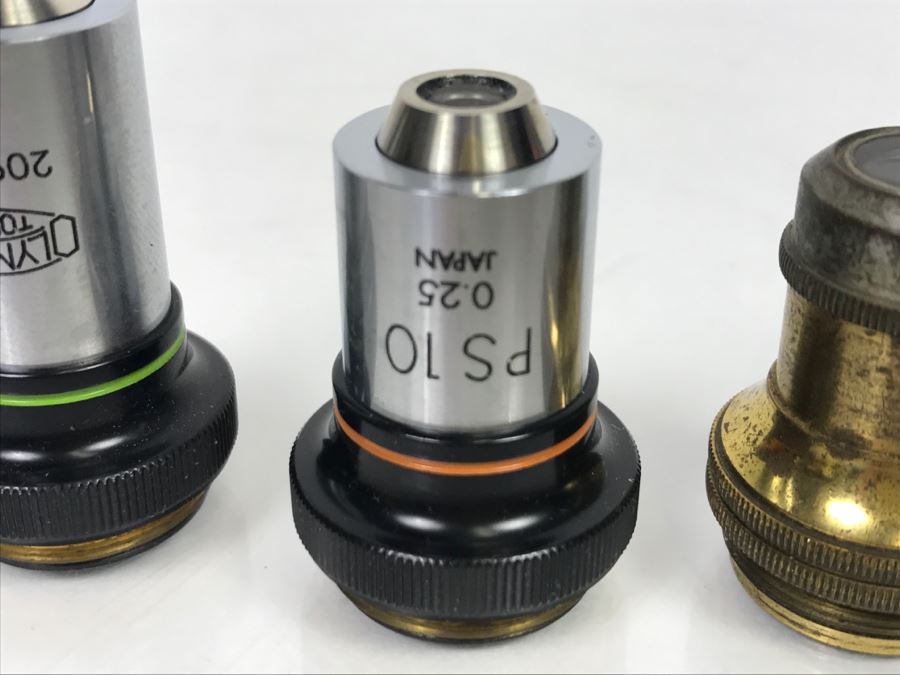 (7) Vintage Microscope Objective Lenses Including Brass Antique Ernst Leitz Wetzlar Lenses, Baush & Lomb, Seibert And Olympus Tokyo [Photo 14]