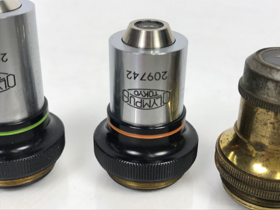 (7) Vintage Microscope Objective Lenses Including Brass Antique Ernst Leitz Wetzlar Lenses, Baush & Lomb, Seibert And Olympus Tokyo [Photo 12]