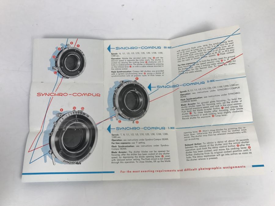 Vintage Pamphlet 'The Key To Your Large-Format Camera' Compound Compur Synchro-Compur [Photo 5]
