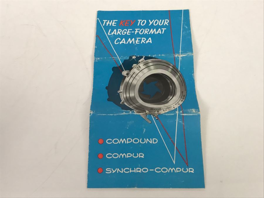Vintage Pamphlet 'The Key To Your Large-Format Camera' Compound Compur Synchro-Compur