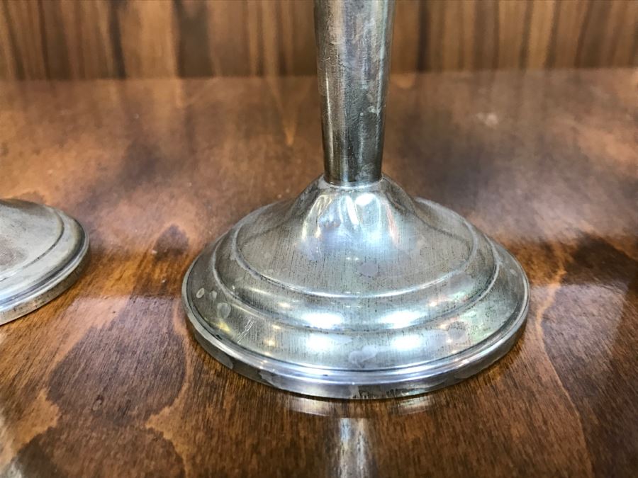Pair Of Sterling Silver Weighted Vases [Photo 5]