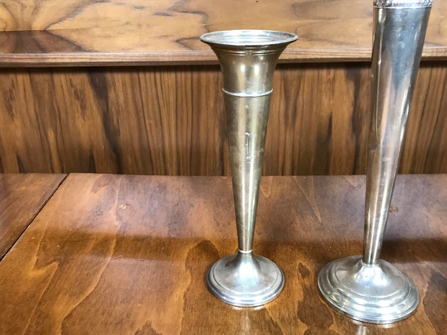 Pair Of Sterling Silver Weighted Vases [Photo 6]