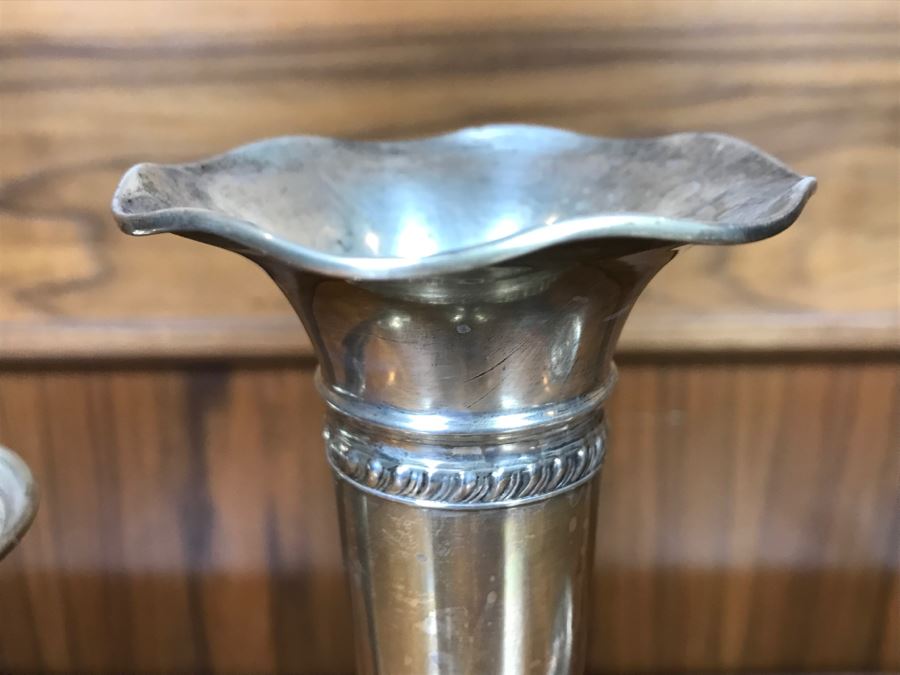 Pair Of Sterling Silver Weighted Vases [Photo 3]