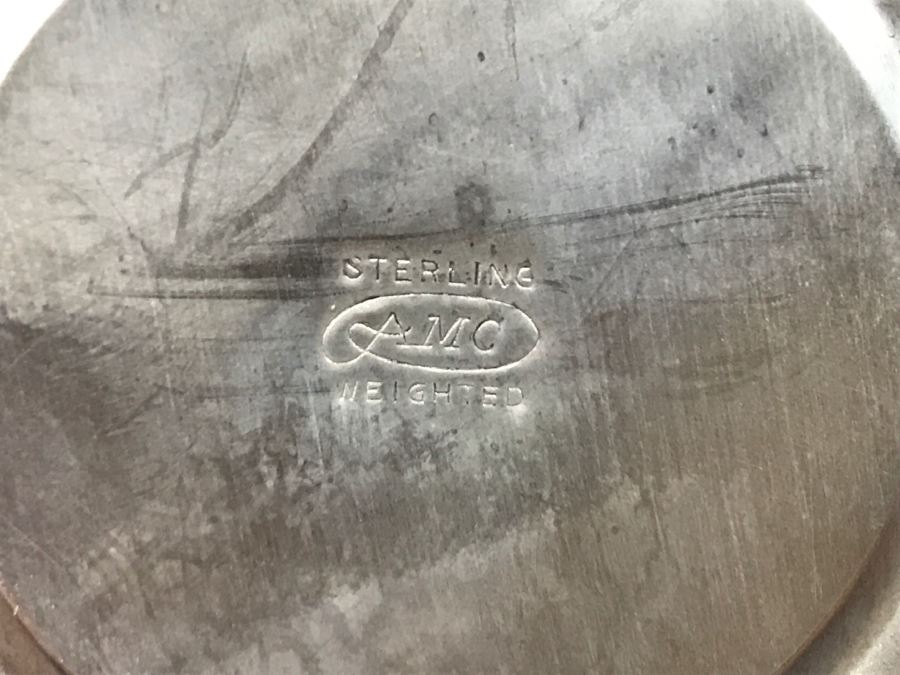 Pair Of Sterling Silver Weighted Candle Holders AMC [Photo 5]