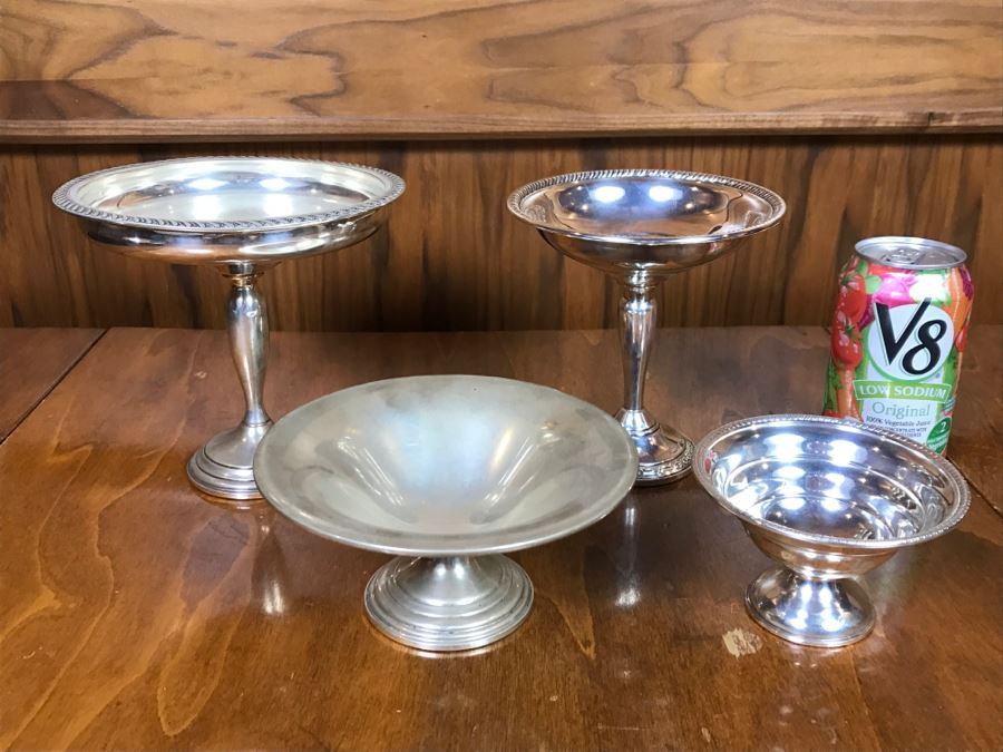 Set Of (4) Sterling Silver Weighted Footed Bowls [Photo 2]