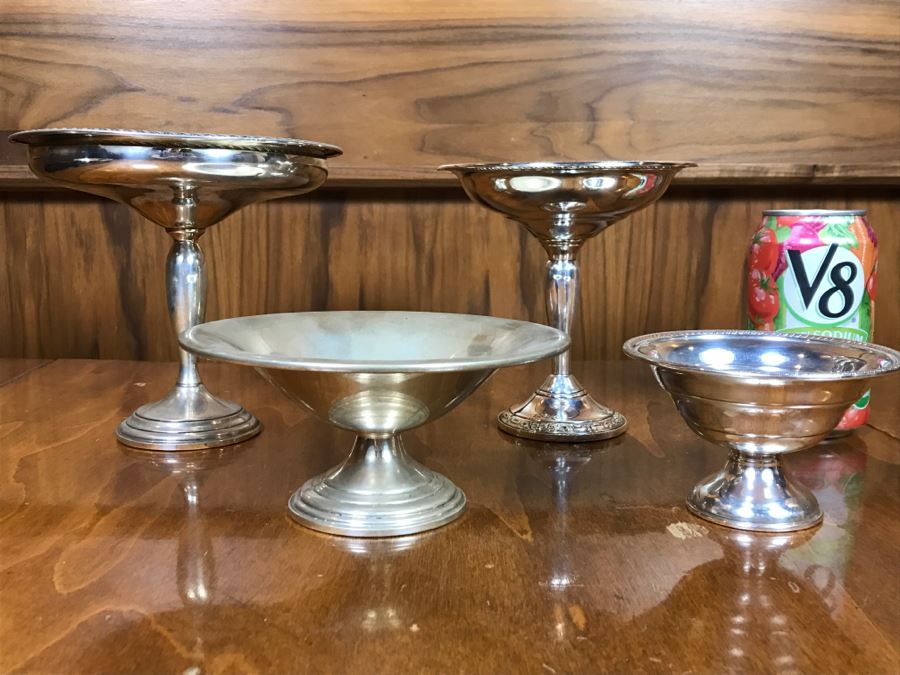 Set Of (4) Sterling Silver Weighted Footed Bowls [Photo 3]