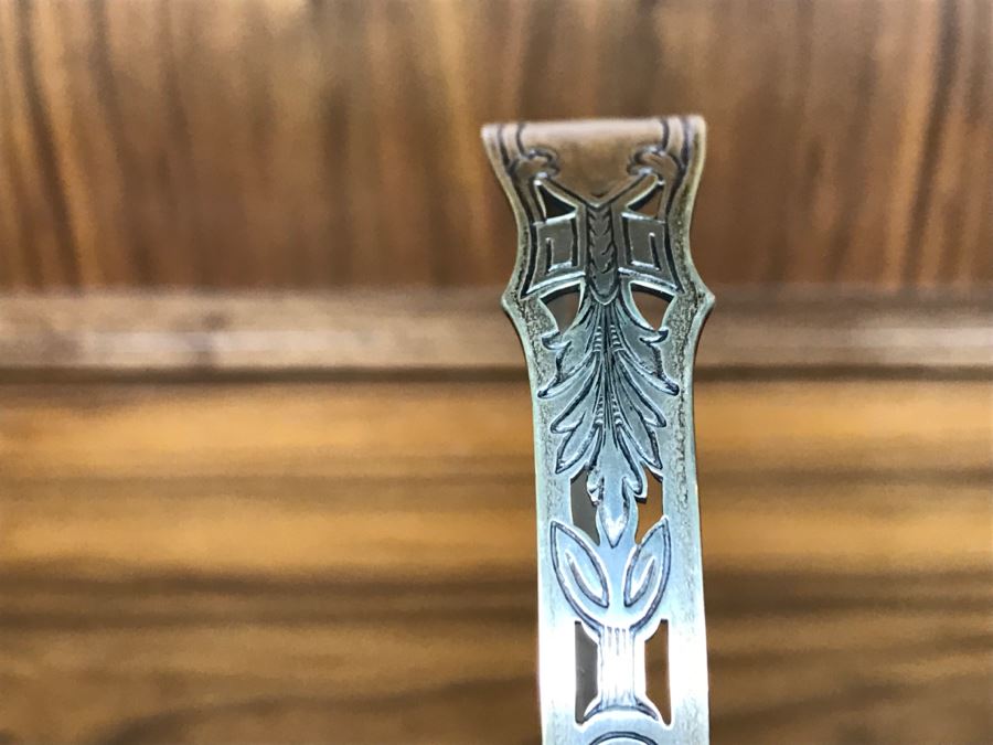 Sterling Silver Weighted Basket Vase With Handle And Chased Design [Photo 9]