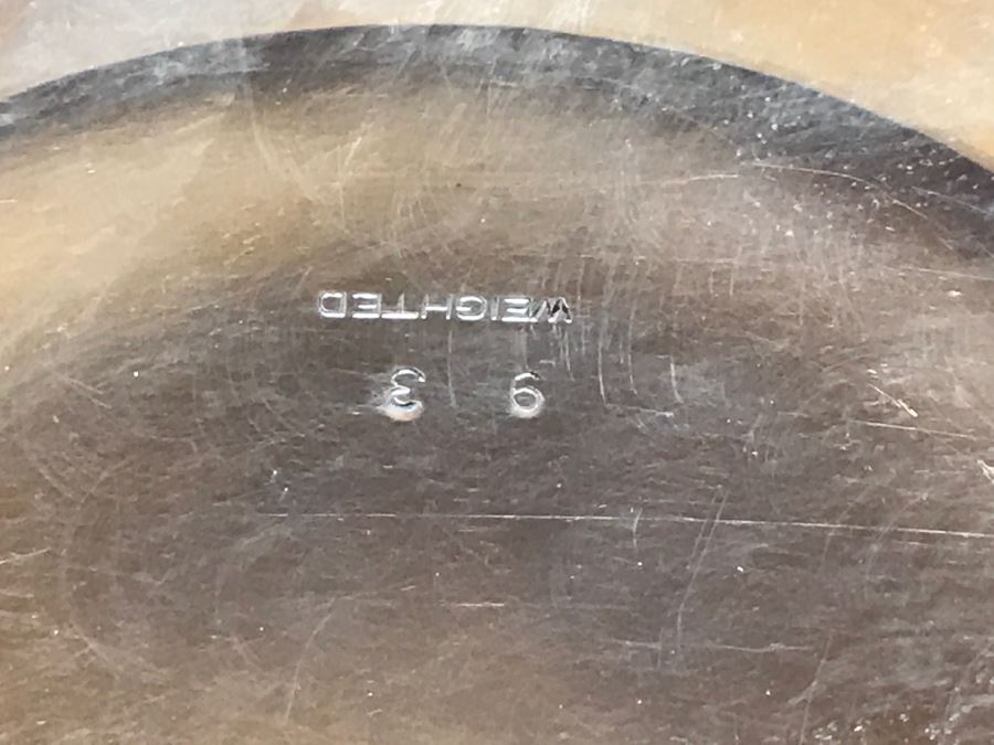 Sterling Silver Weighted Basket Vase With Handle And Chased Design [Photo 13]