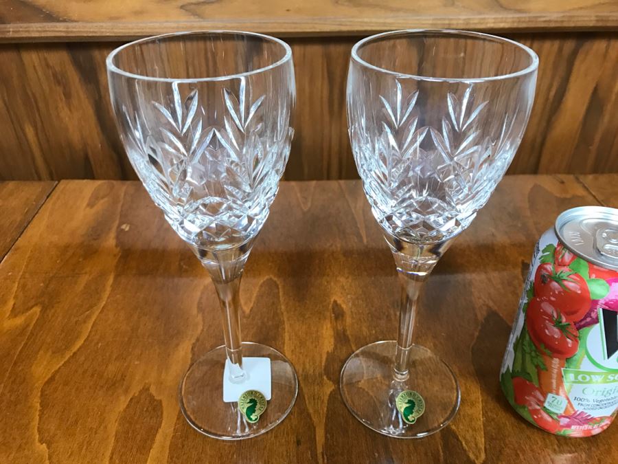 Pair Of New Waterford Crystal Stemware Glasses Cardiffe Wine [Photo 2]
