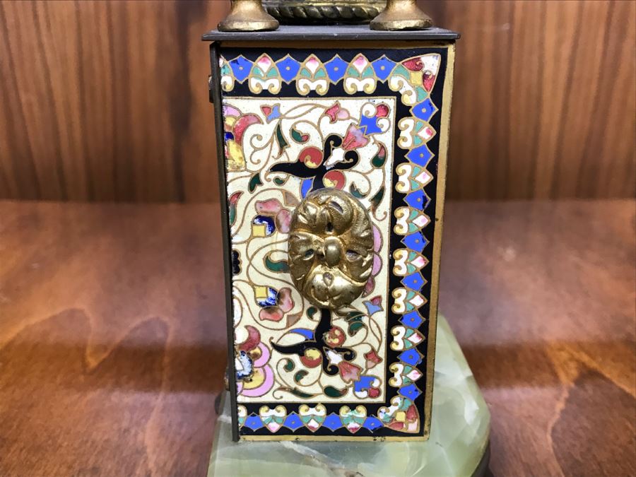 Old Brass Marble And Cloisonne Clock That Has Been Modernized To ...