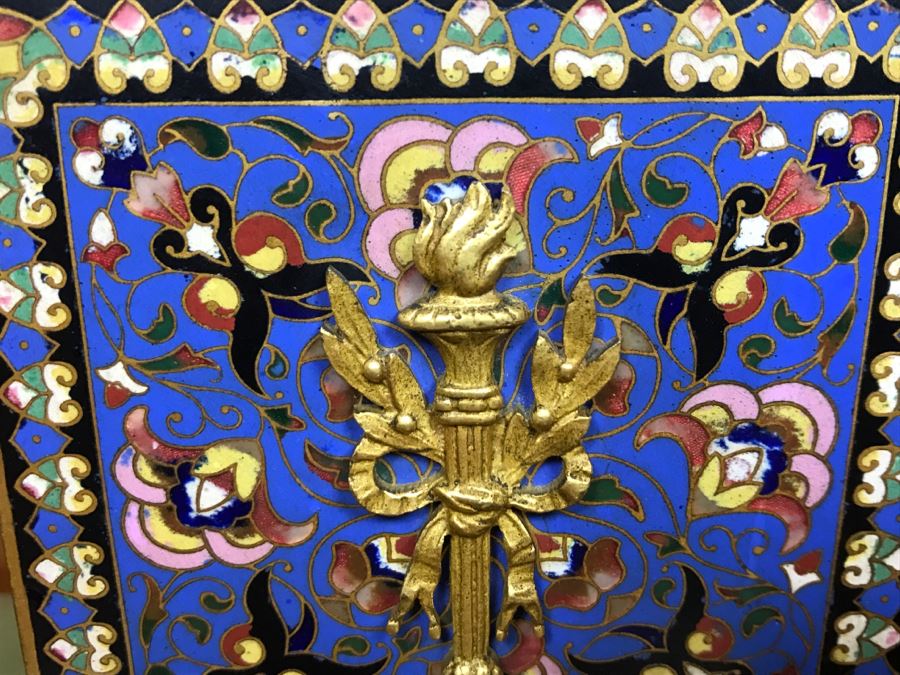 Old Brass Marble And Cloisonne Clock That Has Been Modernized To Battery Power [Photo 6]