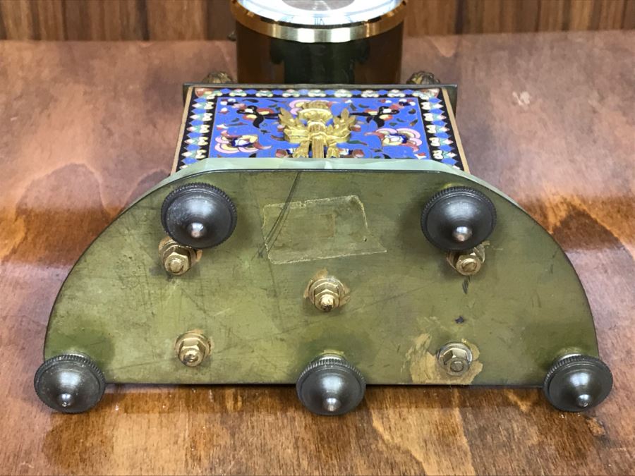 Old Brass Marble And Cloisonne Clock That Has Been Modernized To Battery Power [Photo 15]