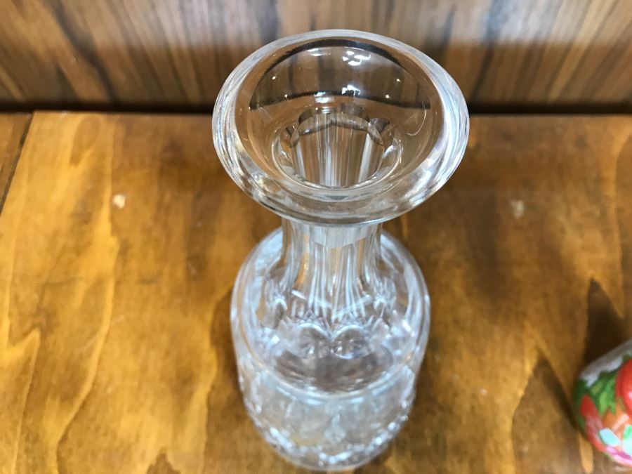 Crystal Decanter, Cut Crystal Ashtray And Pair Of Crystal Candle Holders [Photo 12]