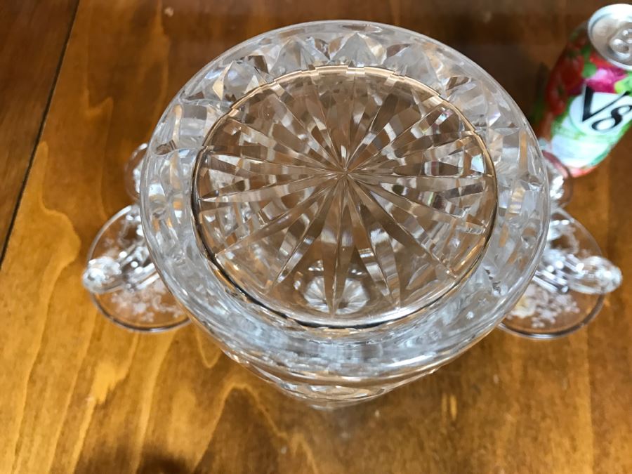 Crystal Decanter, Cut Crystal Ashtray And Pair Of Crystal Candle Holders [Photo 13]