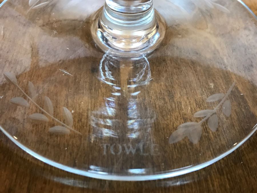 TOWLE Footed Etched Crystal Bowl [Photo 7]