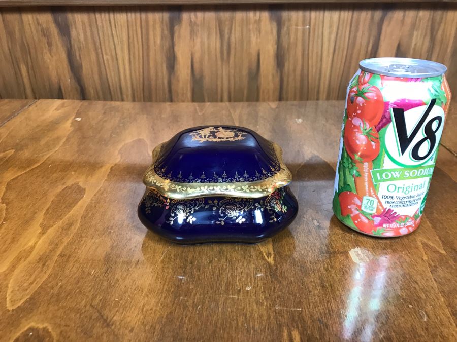 Limoges France Trinket Box Cobalt Blue And Gold [Photo 3]