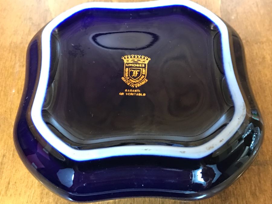 Limoges France Trinket Box Cobalt Blue And Gold [Photo 10]