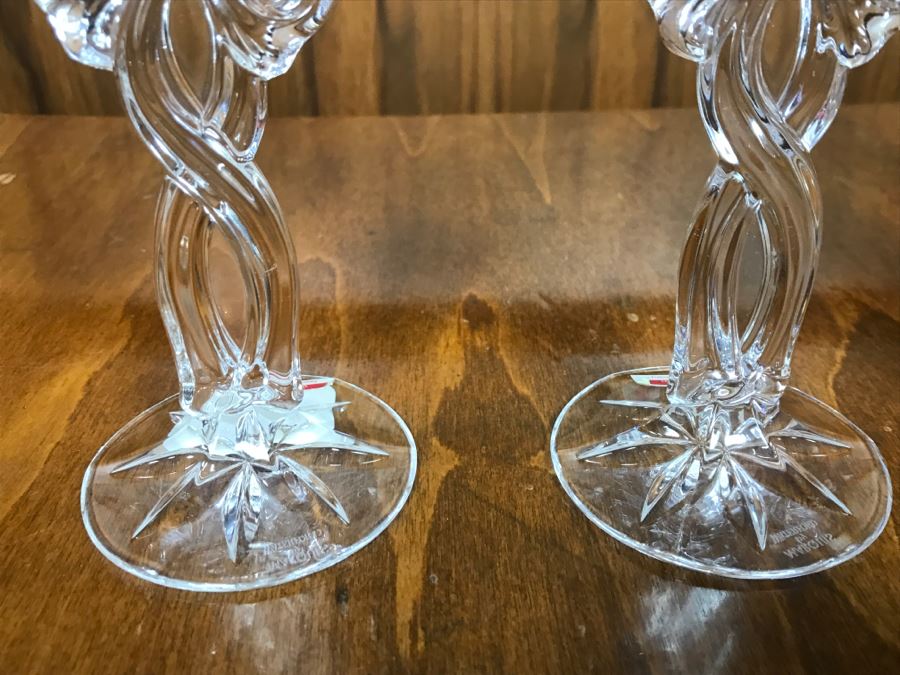 Marquis By Waterford Pair Of Merry Christmas 7' Candlesticks 135913 New Old Stock With Box [Photo 7]