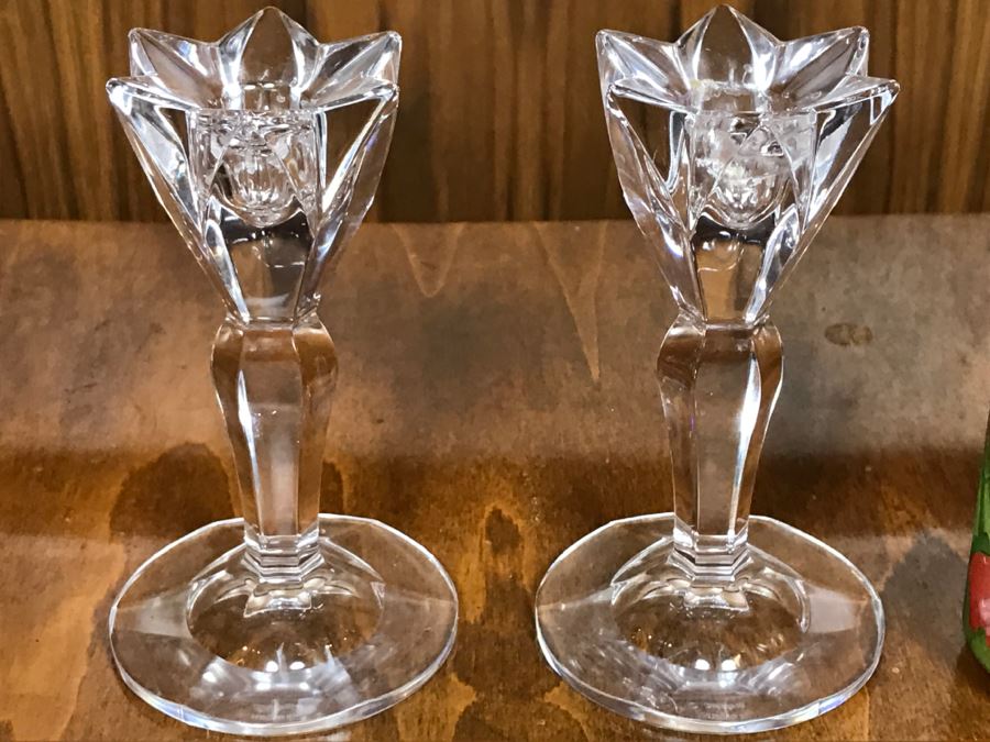 Pair Of Marquis By Waterford Crystal Candlesticks [Photo 2]
