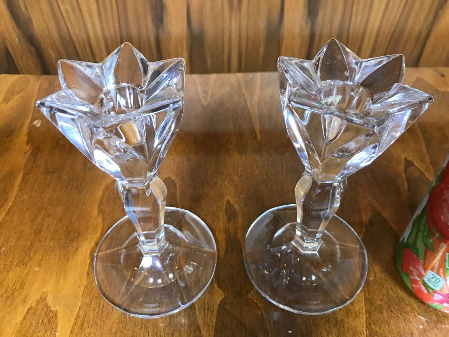 Pair Of Marquis By Waterford Crystal Candlesticks [Photo 4]
