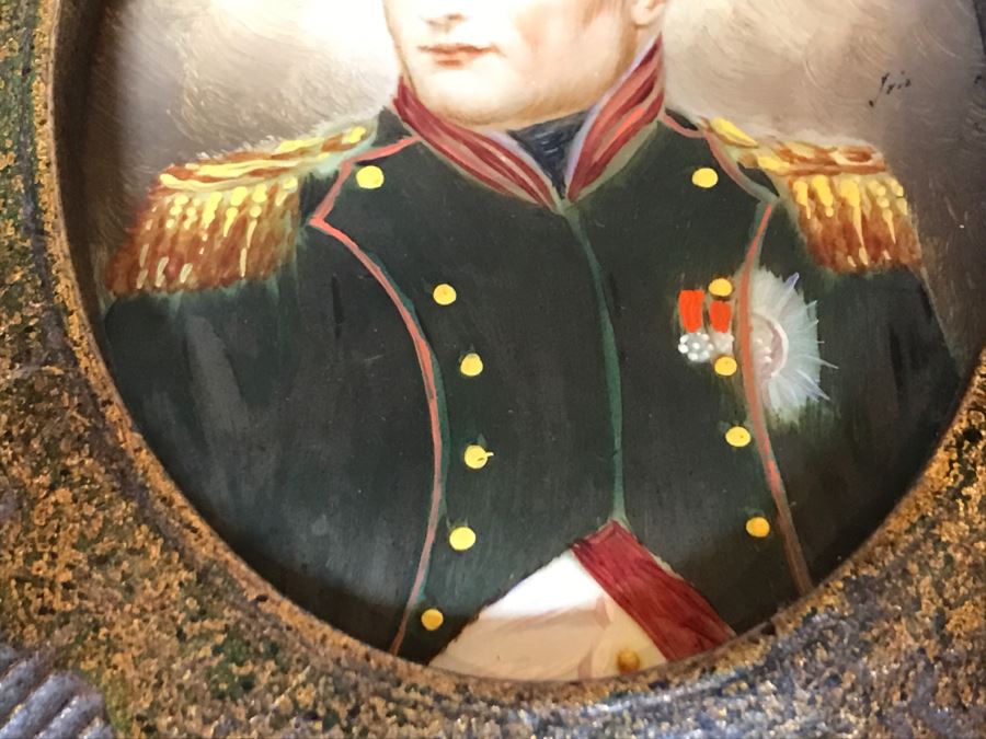 Pair Of Framed Original Portrait Paintings On Copper Signed [Photo 14]