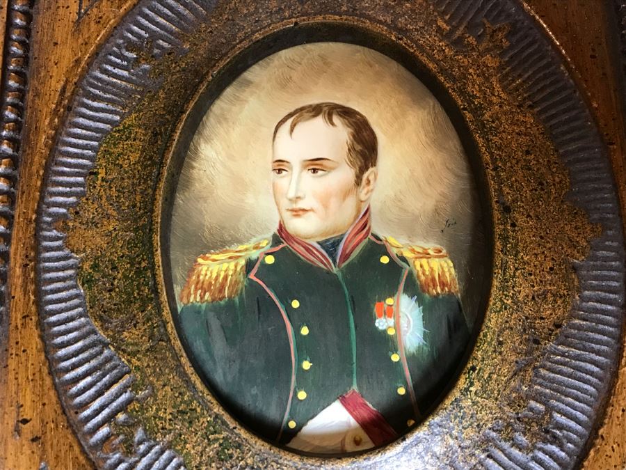 Pair Of Framed Original Portrait Paintings On Copper Signed [Photo 11]