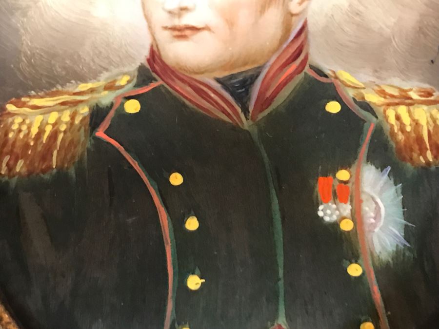 Pair Of Framed Original Portrait Paintings On Copper Signed [Photo 13]