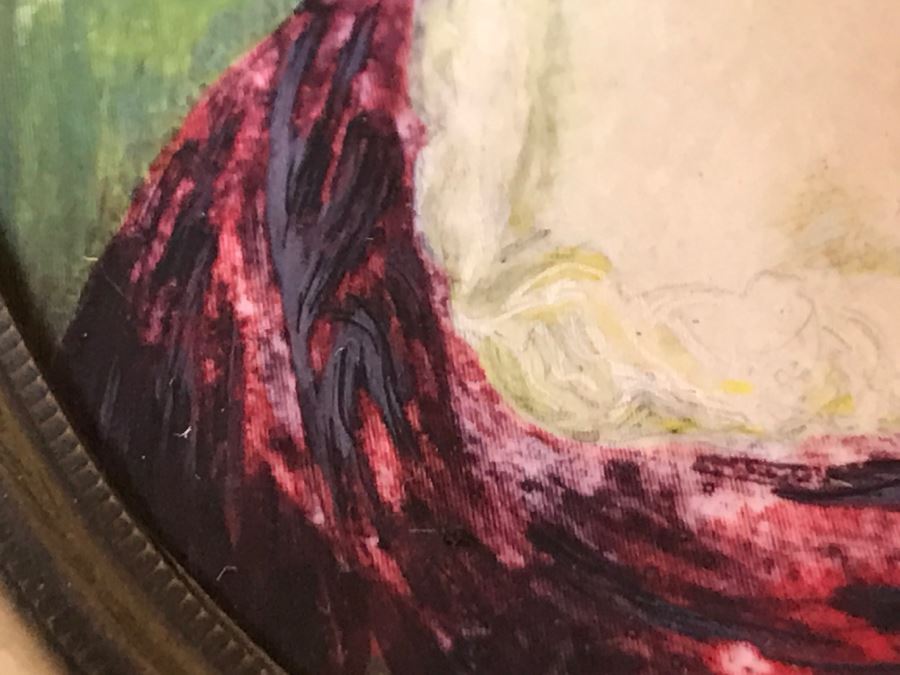 Vintage Miniature Portrait Painting Signed Buchner [Photo 11]