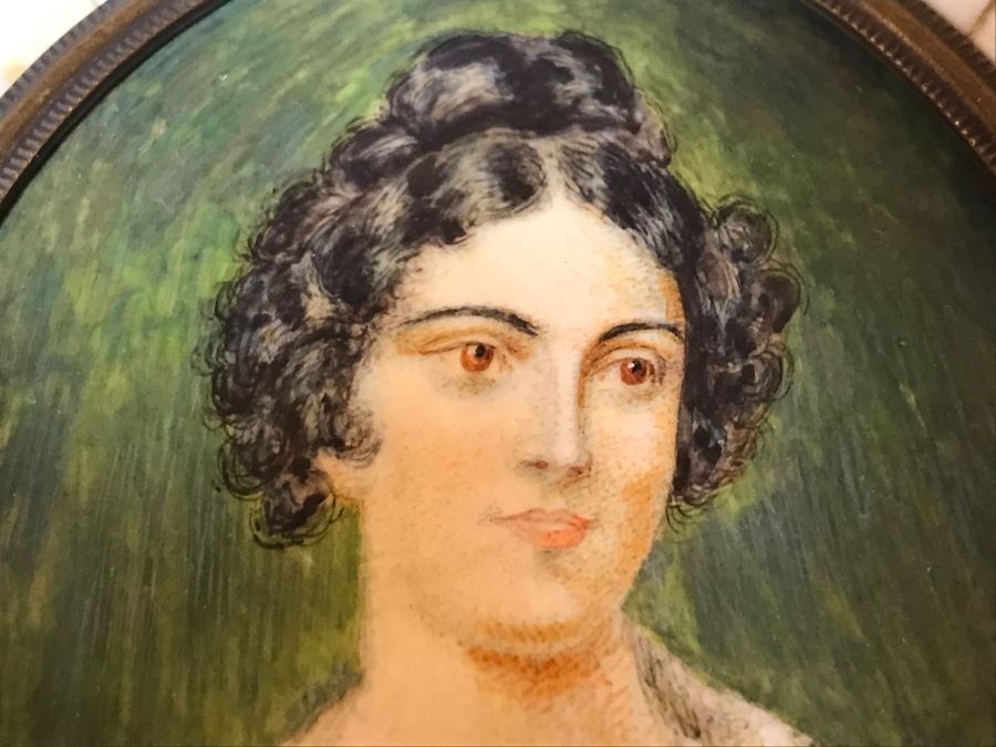 Vintage Miniature Portrait Painting Signed Buchner [Photo 7]