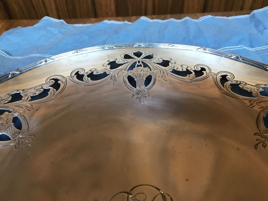 Sterling Silver Shreve & Co San Francisco Monogramed Footed Bowl 533g [Photo 7]