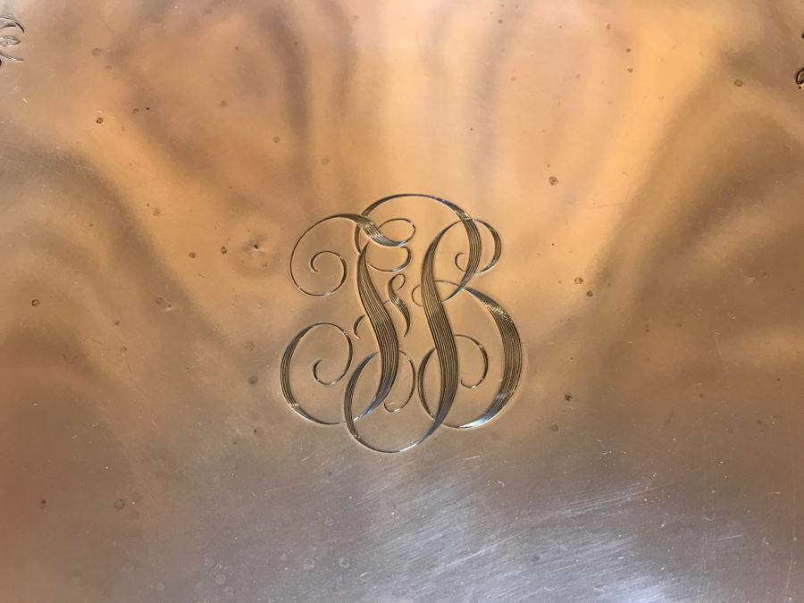 Sterling Silver Shreve & Co San Francisco Monogramed Footed Bowl 533g [Photo 6]