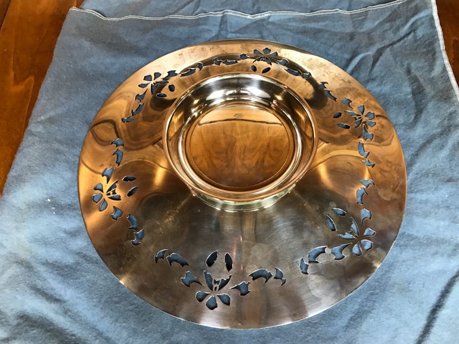 Sterling Silver Shreve & Co San Francisco Monogramed Footed Bowl 533g [Photo 9]