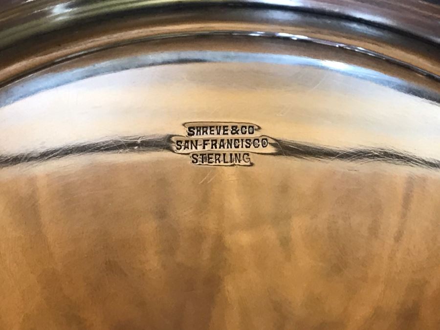 Sterling Silver Shreve & Co San Francisco Monogramed Footed Bowl 533g [Photo 11]