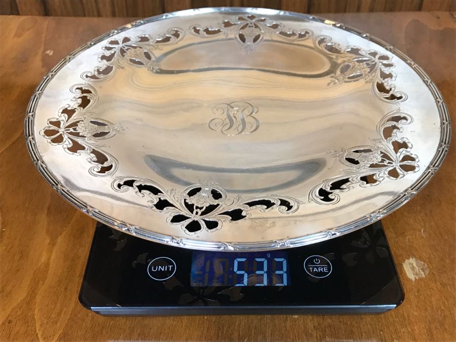 Sterling Silver Shreve & Co San Francisco Monogramed Footed Bowl 533g [Photo 12]