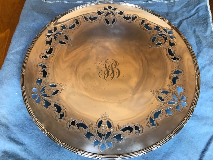 Sterling Silver Shreve & Co San Francisco Monogramed Footed Bowl 533g [Photo 3]