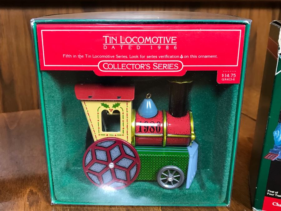 (5) Collector's Series Tin Locomotive Series Christmas Ornaments Hallmark Keepsake [Photo 11]