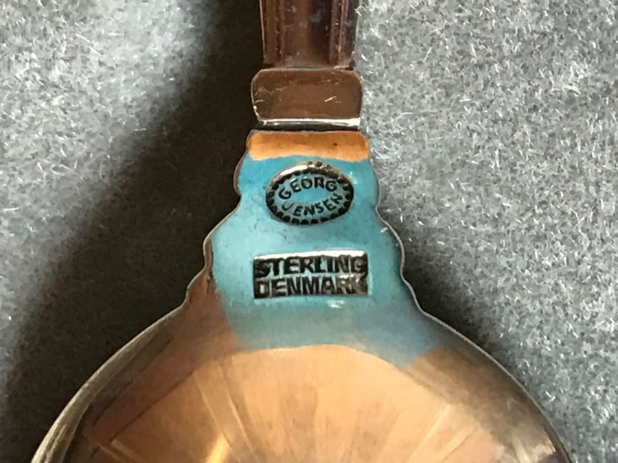 Georg Jensen Sterling Silver Spoon Set In Original Box Denmark 72g [Photo 11]
