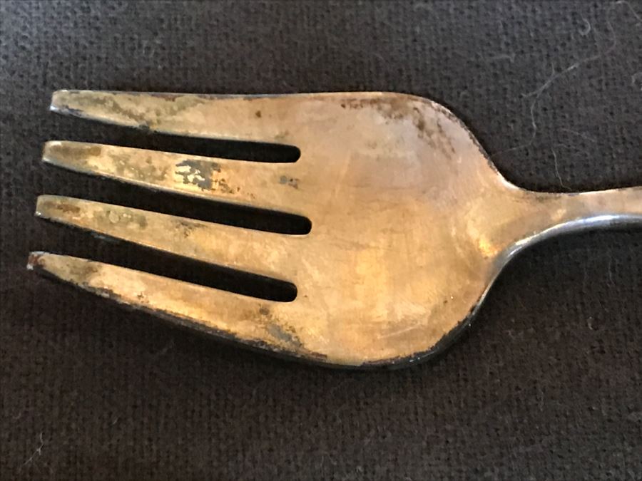 Pair Of Sterling Silver Child's Fork And Spoon Set Towle Rose Solitaire 37g [Photo 4]